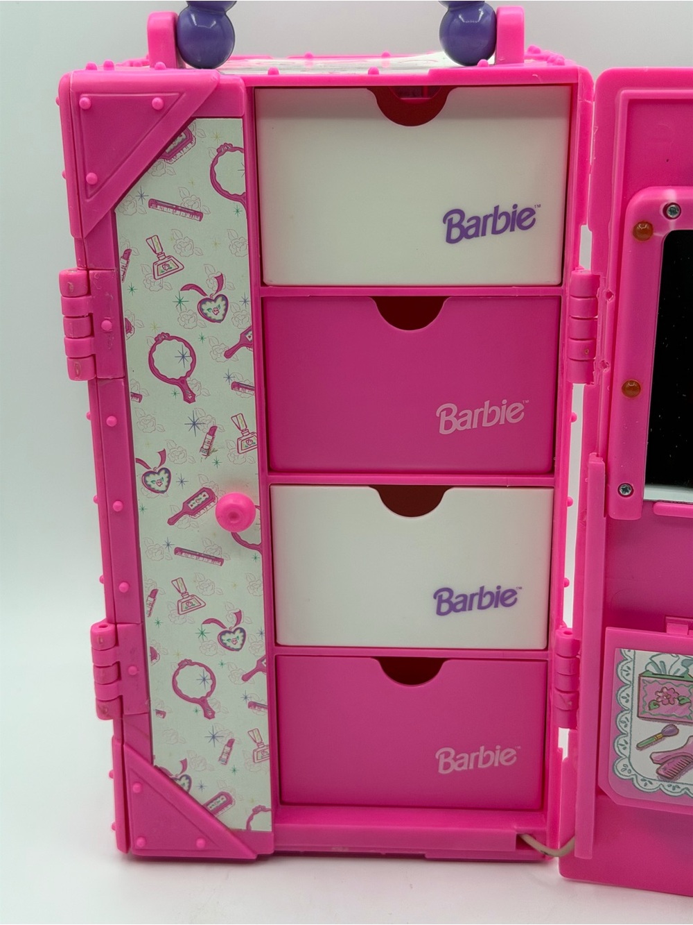 Vintage Barbie Glamour On The Go Carry Case Hot Pink - Tested - Picture 15 of 16